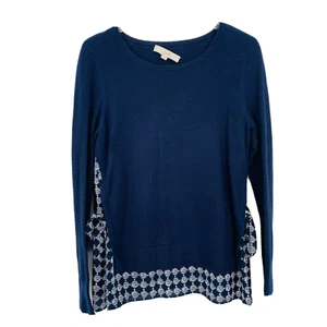 LOFT Größe Small dunkelblau Langarm Lagenlook Waffelstrick seitlich zum Binden Pullover Oberteil - Bild 1 von 7