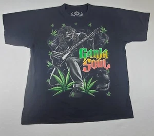 Ganja Soul Hemd Herren XXL 2XL schwarz weich Baumwolle Marihuana Totenkopf Marley Reggae - Bild 1 von 16