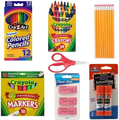 Conceptos básicos de suministros escolares - Paquete de suministros de arte para primaria, secundaria y preparatoria 7 piezas Foto 1 de 4