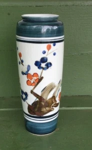 Vintage Handpainted Water Fairy Flowers Asian Vase 12in Tall Porcelain￼￼ - Picture 1 of 7