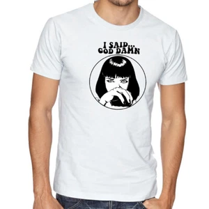 Pulp Fiction Yolanda I Said God Damn weiße T-Shirt -505 - Bild 1 von 2