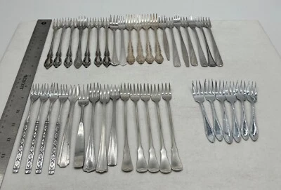 Lot of 40 Assorted Stainless Cocktail Forks - Lot#328 - Image 1 of 4