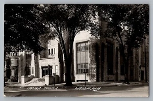 Dubuque Iowa IA Tempio Massonico Foto Reale Cartolina RPPC 1930-50 - Foto 1 di 2