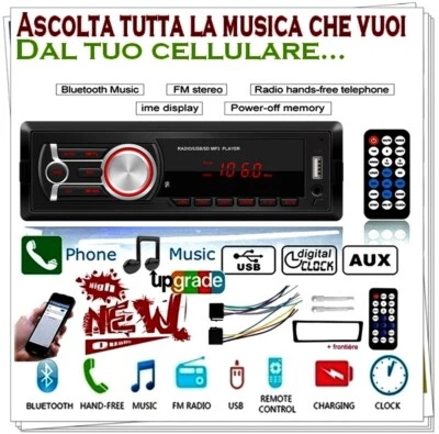Radio per auto Radio macchina Autoradio bluetooth Autoradio universale USB AUX - Immagine 1 di 4
