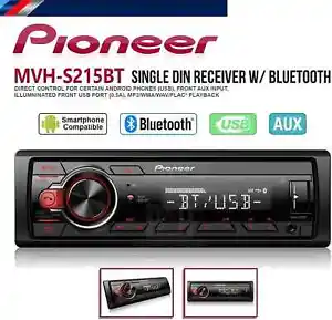 Pioneer MVH-S215BT Stereo Single DIN Bluetooth In-Dash USB MP3 Auxiliary AM/FM - Picture 1 of 3