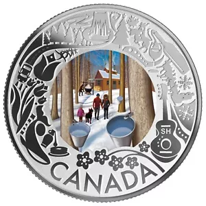 2019 $3 Canadian Fun & Festivities: Maple Syrup Tasting - Pure Silver Coin - Picture 1 of 3