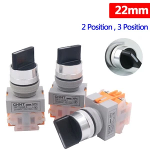 22mm 3 Position 2 Position Selector Switch Latching Rotary Switch ON/OFF 10A NP4 - Picture 1 of 11