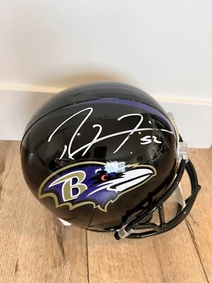 RAY LEWIS Signed Authentic Full Size Riddell Pro Line Game Helmet Ravens JSA COA - Image 1 of 4