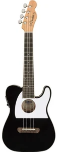 Fender Fullerton Tele A/E Concert Ukulele - Black, New! - Picture 1 of 4