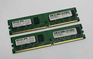 4GB Kit (2 x 2GB) Buffalo D2U800C-2G/BJ PC2-6400U 800MHz DDR2 Computer Memory - Picture 1 of 3