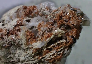 Rhodochrosit Aegirin Kristalle Mineral Präparat Mont Saint Hilaire KANADA - Bild 1 von 5