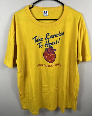 Vintage Exercise Tee Tshirt XL 90s Heart Health Cardiac Rehab AGMC Workout USA - Image 1 of 4