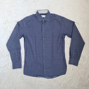Eton Dress Shirt Slim Fit Size 40 15 3/4 Blue Long Sleeve 100% Cotton Formal - Picture 1 of 17