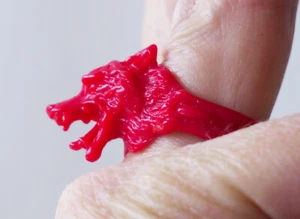 Knurrender Wolf Wachsausschmelz Feinguss Fingerringform, Gr. 8,75-9 - Bild 1 von 7