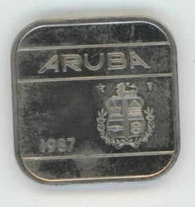Aruba 50 Cents 1987 KM 4 aUNC - Picture 1 of 2
