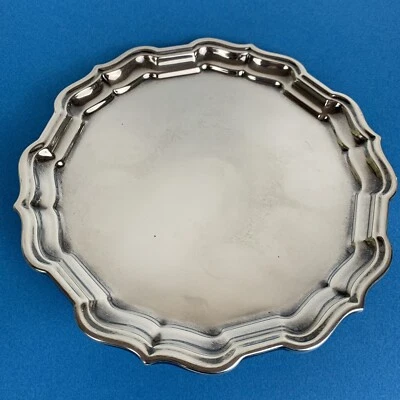 "Antiguo plato bandeja Reed & Barton 8"" plata de ley X363 Chippendale" Foto 1 de 4