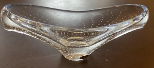 Beranek Skrdlovice Glass Vase Czech Blown Glass controlled bubbles Clear MCM - Picture 1 of 8
