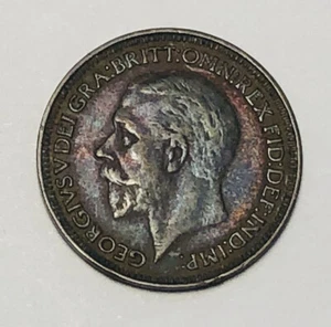 1931 Great Britain Farthing Coin George V Gorgeous Iridescent colors - Picture 1 of 4