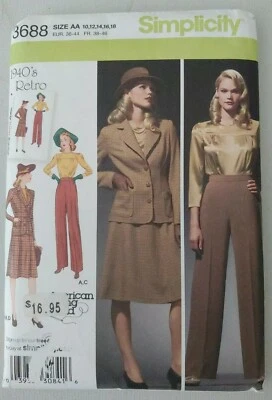 3688 Simplicity Pattern 1940’s Retro Ladies Suit Ensemble - Image 1 of 2
