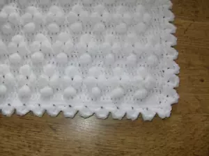 Hand Crochet Baby Bobble Blanket - White - Picture 1 of 3