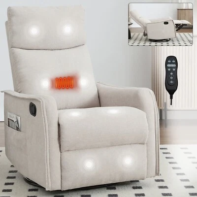 Massage Heat Manual Swivel Rocker Recliner Chair Rocking Chair Nursery Glider - Image 1 of 4