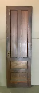 Antique Single Vintage 26x84 Interior 4 Panel Chestnut Wood Door Old 994-24B - Picture 1 of 17