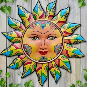 Metal Sun Wall Art Hanging Decoration Ornament for Home Garden Fence Wall Decor - Picture 1 of 6