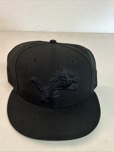 Sombrero ajustable Detroit Lions New Era 9Fifty SnapBack negro sobre negro - Imagen 1 de 4