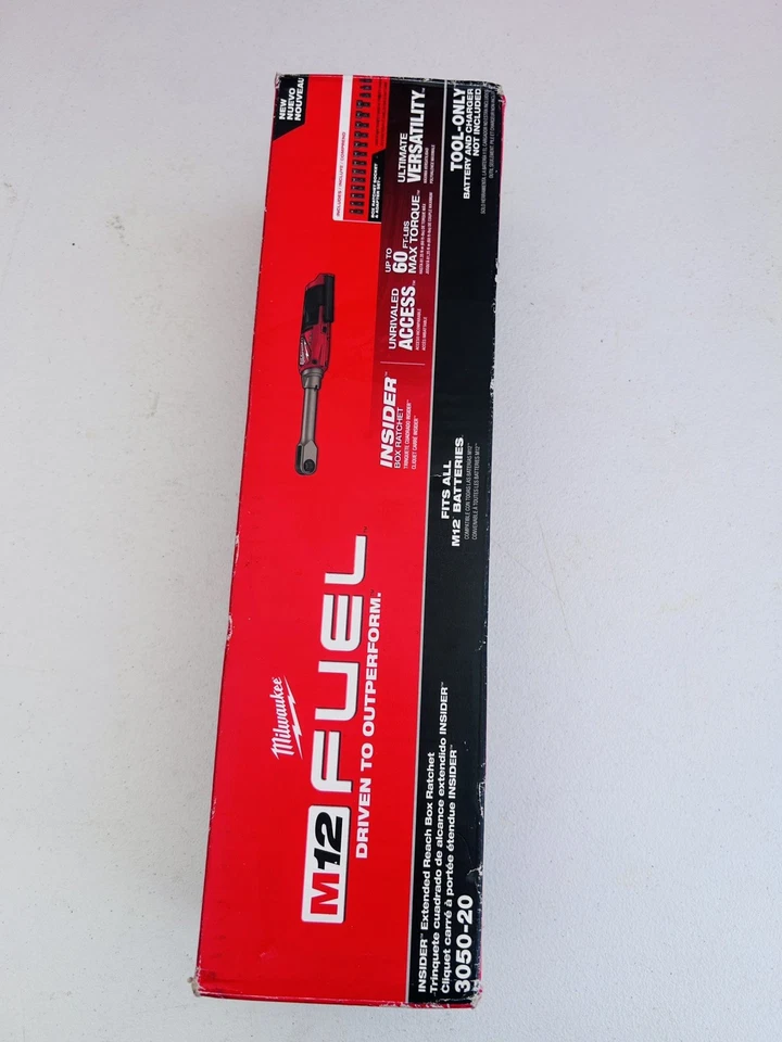 Milwaukee 3050-20 M12 燃料 12V 内置加长距离棘轮套件(无盒) — 第 1/1 张图片