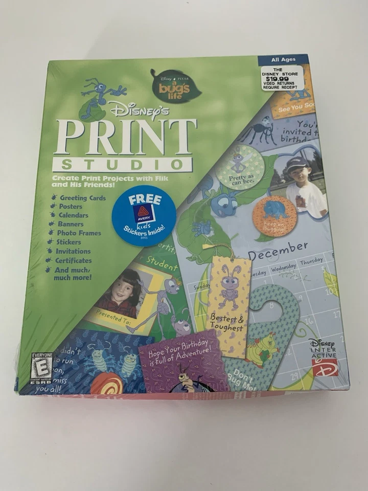 Disney/Pixar Print Studio A Bug's Life CD-Rom Create Cards Stickers Software 95’ - Image 1 of 4