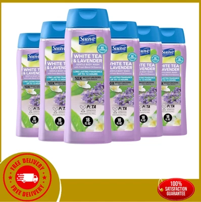 Suave Jabón Corporal Hidratante Mujer, Té Blanco y Lavanda, 18 OZ (Paquete de 6) Foto 1 de 4