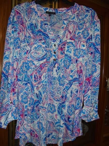 Ava & Grace blue and pink tunic top size L - Picture 1 of 5