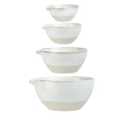 Stoneware White Batter Bowls (Set of 4) - Image 1 of 4