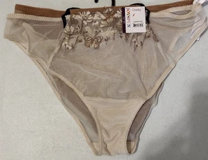 Freche Damenhöschen 2 Paar Pack transparent beige Blumen bestickt Größe XXL 2XL 20 - Bild 1 von 12