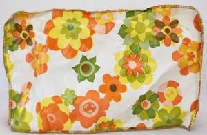 VTG Vinyl 2 Slot Toaster Cover Orange Green Yellow Flowers 1970s Retro Used - Picture 1 of 12