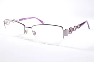 Laura Ashley Eyeglasses Jessa Women Grey/Lilac Semi-Rimless Metal Glasses Frames - Picture 1 of 4