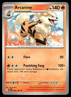 ARCANINE 28/182 UNCOMMON DESTINED RIVALS POKEMON - Image 1 of 4