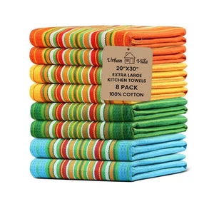 Salsa Strisce Asciugapiatti Cucina 100% Cotone Asciugapiatti per Cucina Multicolore Hi... - Foto 1 di 8