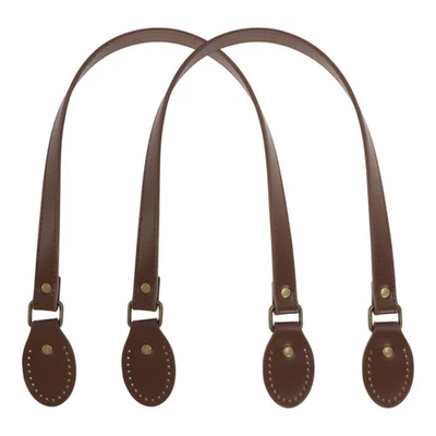 PU Leder Handgriffe 2er Pack 66 cm für Taschenriemen Ersatz Braun - Bild 1 von 4
