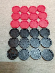 24 MB Black/Red Replacement Checkers For Milton Bradley Connect Four Board Game - Picture 1 of 3