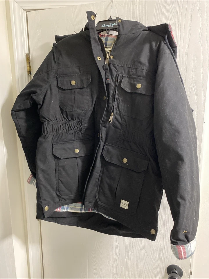 Chaqueta de invierno Eddie Bauer Workwear con capucha negra talla XL Foto 1 de 4
