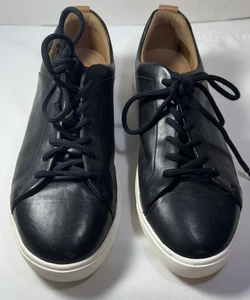 Unstrukturierte Clarks Damengröße 10 M Un Maui Spitze Turnschuhe Schuhe schwarz Leder - Bild 1 von 12