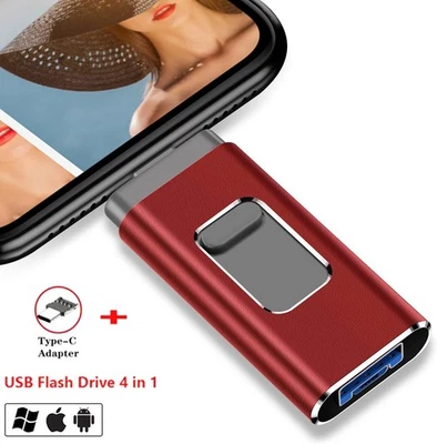 4 in1 USB 3.0 1TB USB Flash Drive External Storage Memory Stick for iPhone iPad - Image 1 of 4