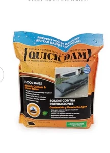 Lot Of 10 QUICK DAM Self-Absorbing Flood Bags Pack of (6) Bags each, 24" x 12" - Picture 1 of 3