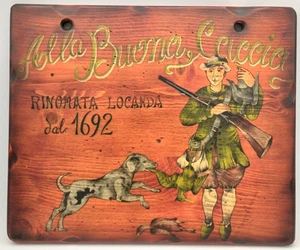QUADRO IN LEGNO DA TAVERNA/PUB - BRINDISI ALLA NUOVA CACCIA - Imagen 1 de 16