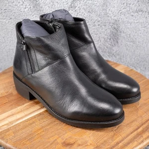 Softwalk Roselle Ankle Boots, Black Leather, Women's 7.5 W - Picture 1 of 6