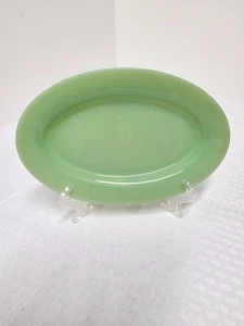 FIRE KING Oval Jadeite Restaurant Ware Serving Platter Dish 9.5”x 6 1/4” NOS - Picture 1 of 6