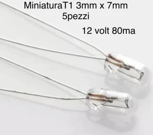 5 12V 3mm 80mA micro Lampadina Mini Lampada Miniatura filament lucehot cruscotto - Foto 1 di 2