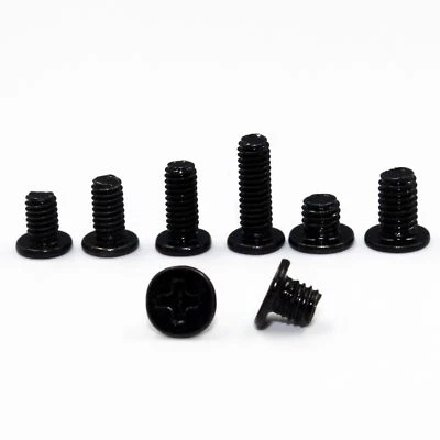 M1.4 M2 M2.5 M3 Black Phillip Wafer Flat Head Machine Screw Laptop Notebook Bolt - Image 1 of 4