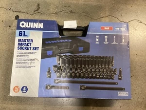 QUINN 58680 61 piezas 1/2" Drive SAE y juego de enchufes de impacto maestro métrico con estuche - Imagen 1 de 3